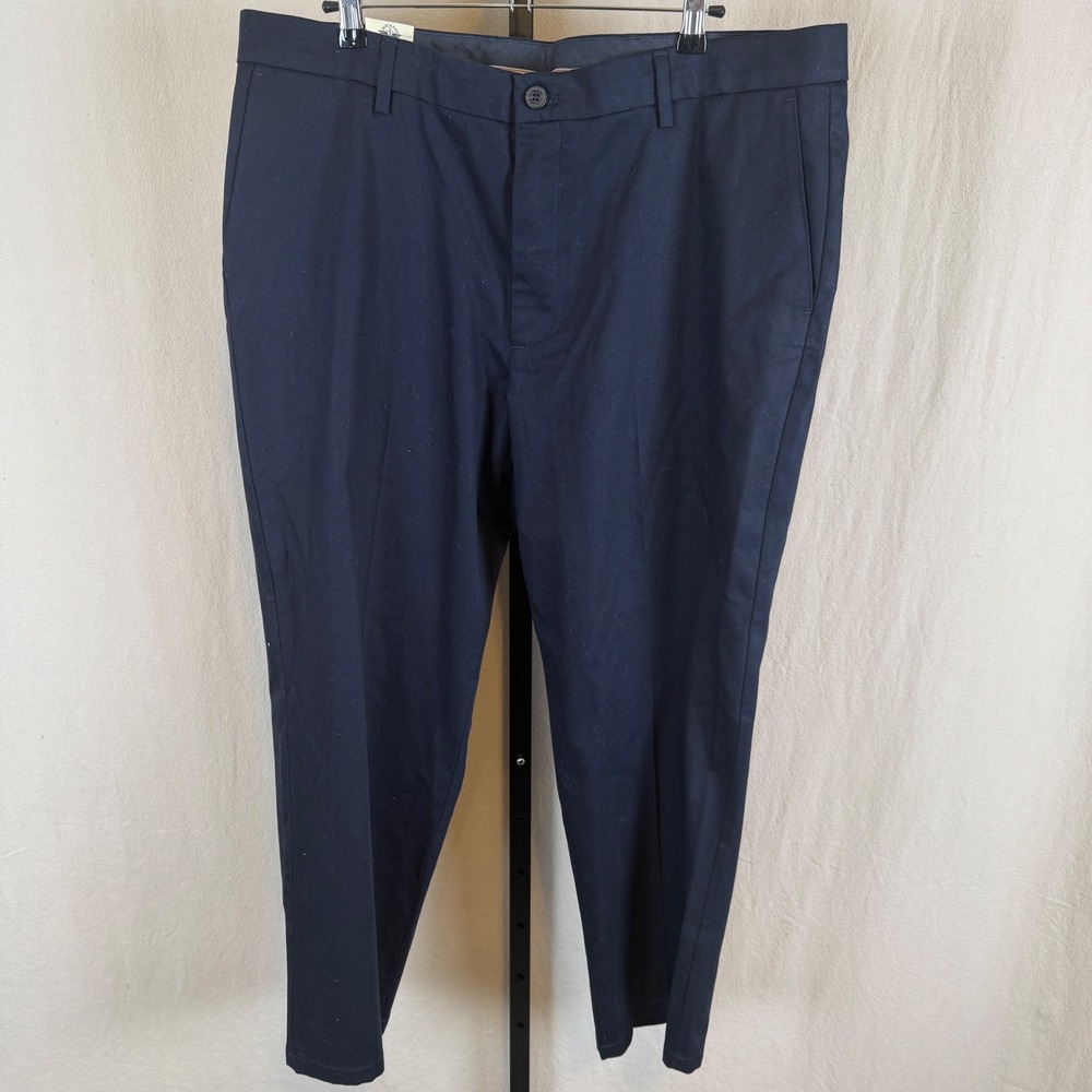 Dockers Mens Signature Khaki Classic Fit Lux Cotton Stretch Navy Blue 38x29 NWT
